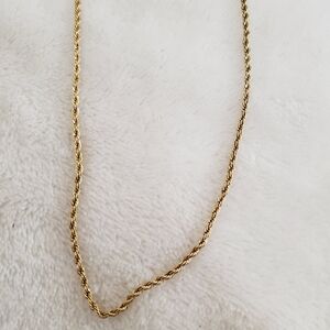Rope chain necklace/stainless steel/18k gold plated